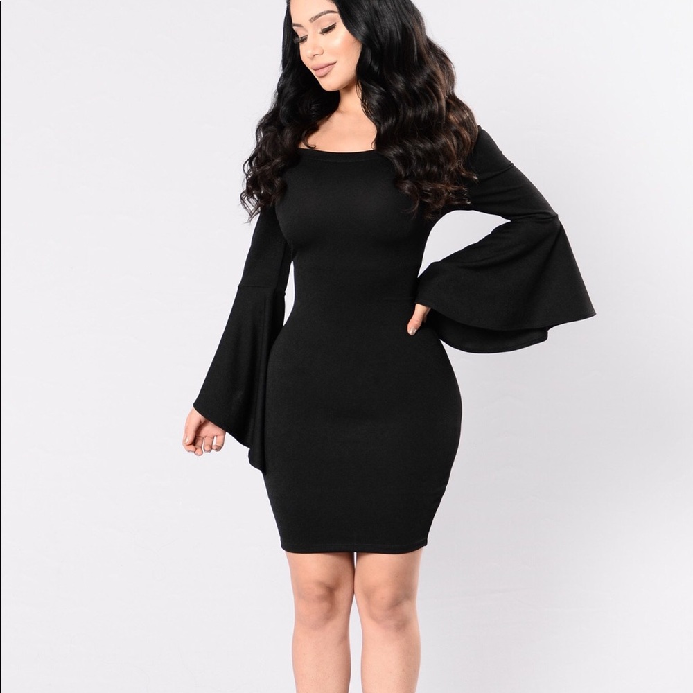 Fashion Nova black off-shoulder dress